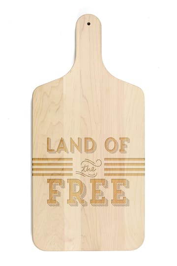 17&#x22; Land of the Free Stripe Maple Paddle Cutting Board